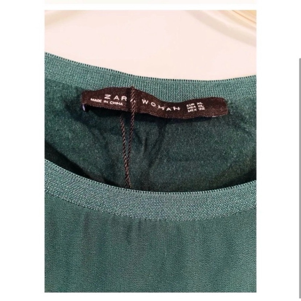 ZARA Green Chiffon Blouse - Picture 4 of 5